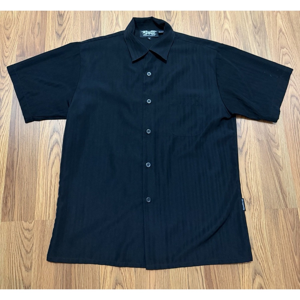 Dragonfly Clothing Company Shirt Mens Medium Black Shadow Stripe Goth
